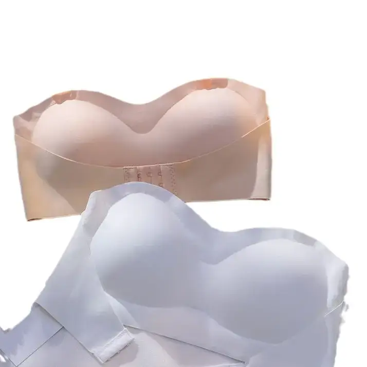 Black Ice Silk Strapless Front Buckle Push-Up Bra - Image 8