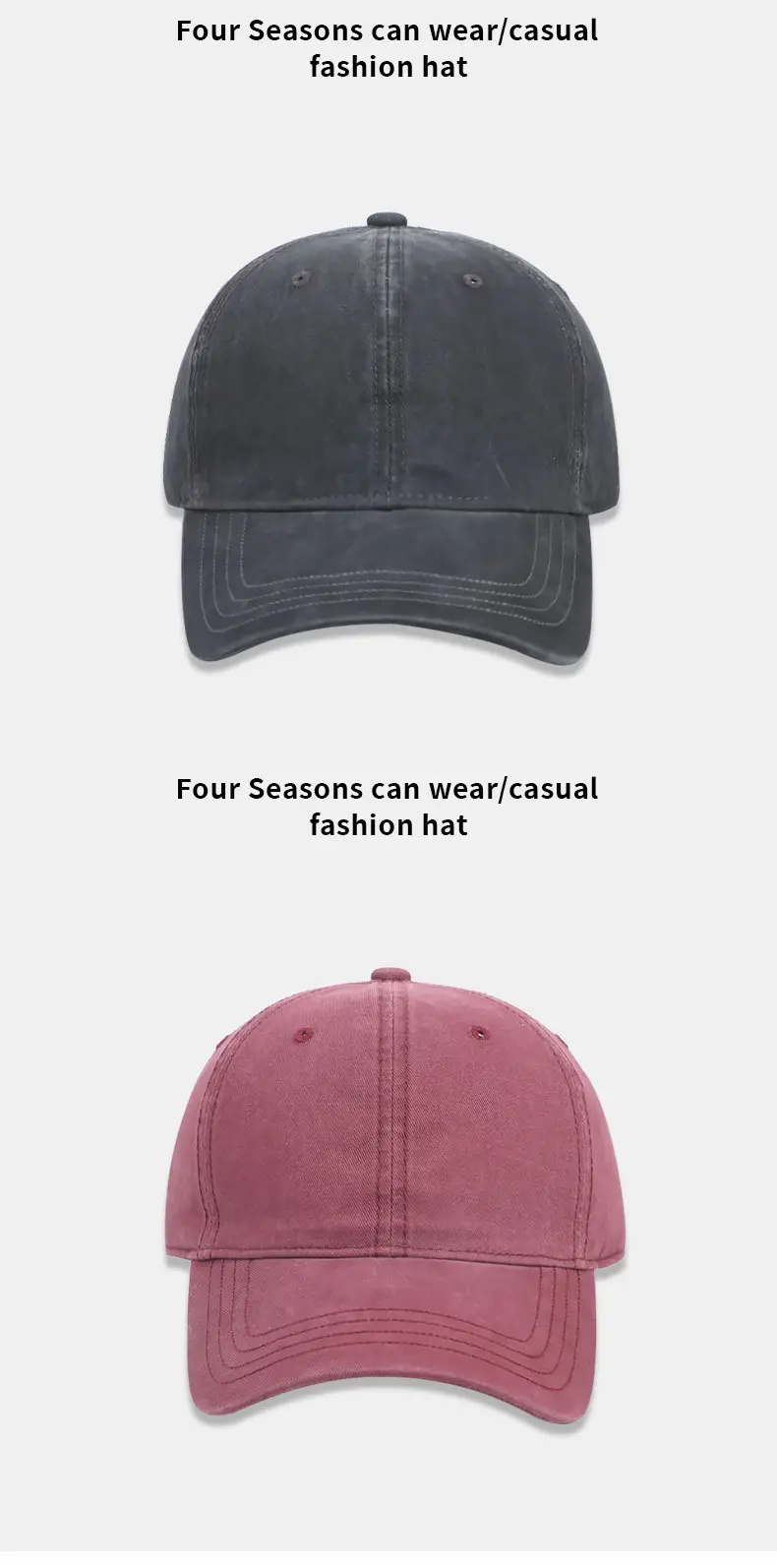 Men & Women Retro Washable Baseball Caps Summer Sunshade — feature 12