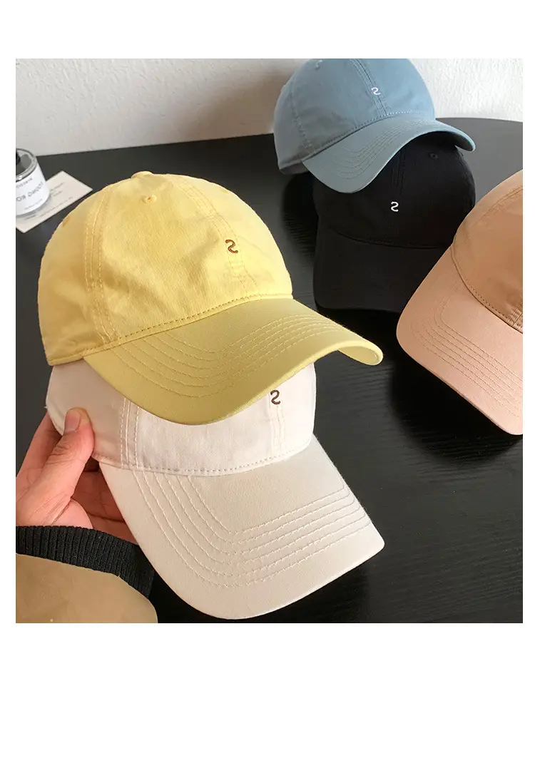 Women Yellow Letter Baseball Cap Wide Brim Korean Style — feature 10
