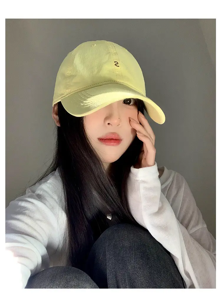 Women Yellow Letter Baseball Cap Wide Brim Korean Style — feature 5