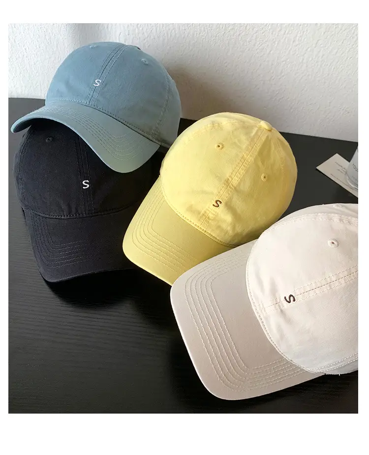Women Yellow Letter Baseball Cap Wide Brim Korean Style — feature 9