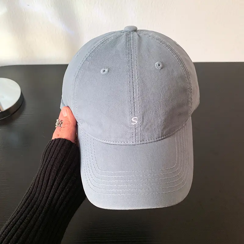 Women Yellow Letter Baseball Cap Wide Brim Korean Style