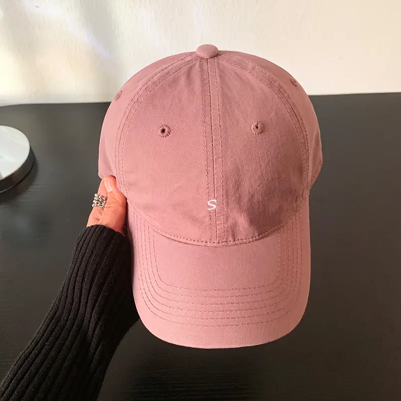 Women Yellow Letter Baseball Cap Wide Brim Korean Style