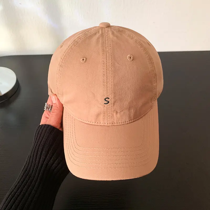 Women Yellow Letter Baseball Cap Wide Brim Korean Style