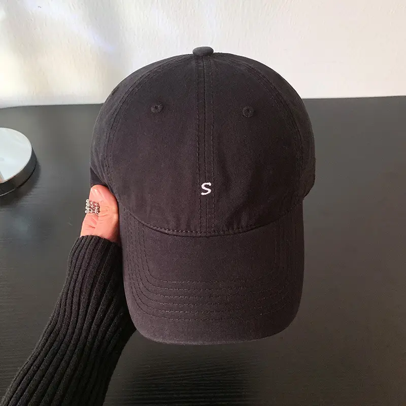 Women Yellow Letter Baseball Cap Wide Brim Korean Style