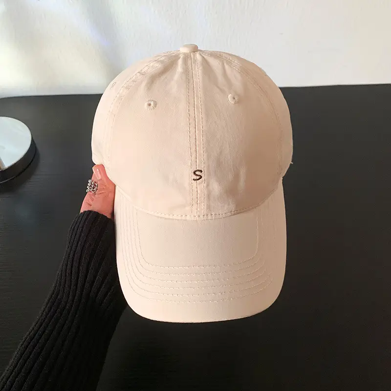 Women Yellow Letter Baseball Cap Wide Brim Korean Style