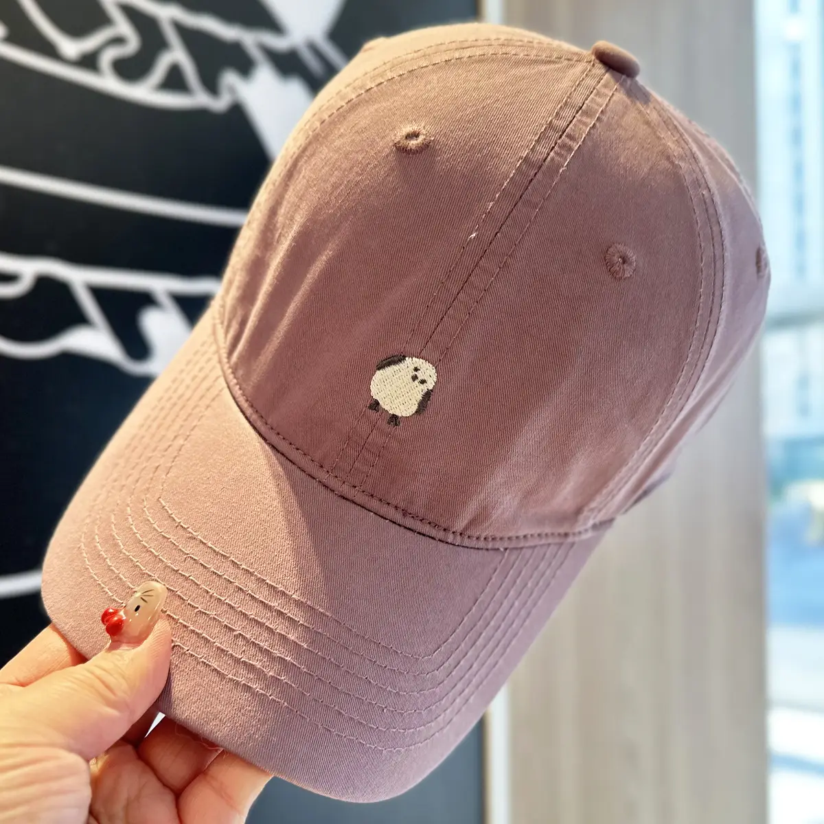 Japanese Style Soft Pink Baseball Cap for Kids - Image 5
