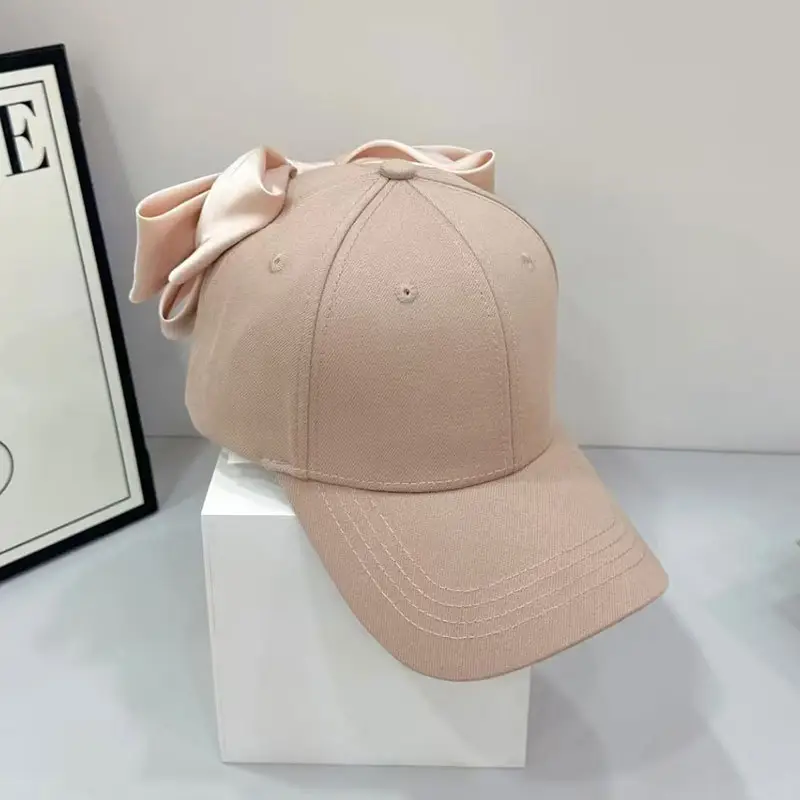 Women Korean Style Bow Hat Baseball Cap Red Coat — feature 10