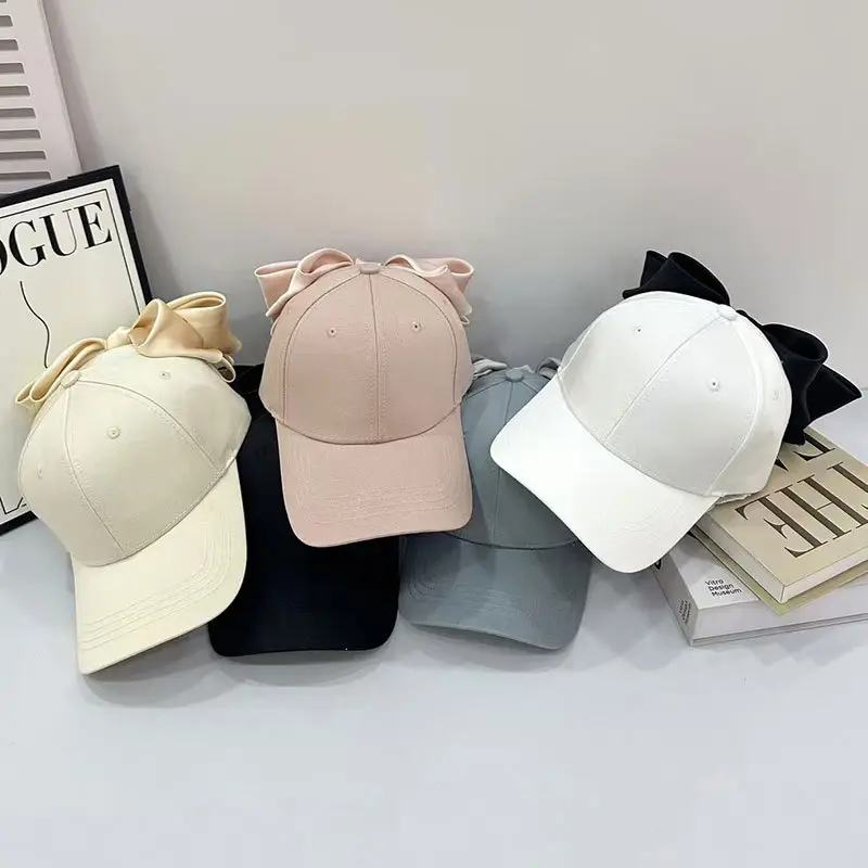 Women Korean Style Bow Hat Baseball Cap Red Coat — feature 6