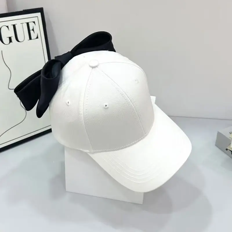 Women Korean Style Bow Hat Baseball Cap Red Coat — feature 7