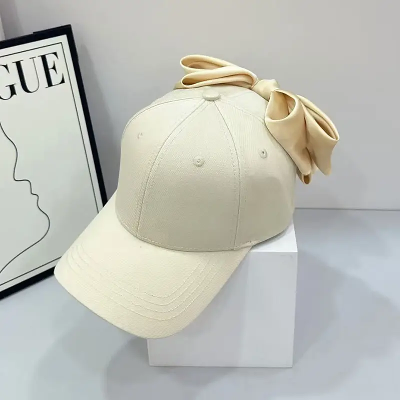 Women Korean Style Bow Hat Baseball Cap Red Coat — feature 9