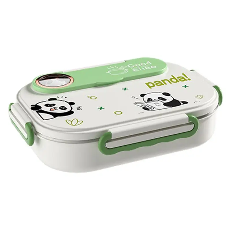 Cartoon children's stainless steel compartment lunch box portable lunch box student office worker lunch box insulation box with tableware