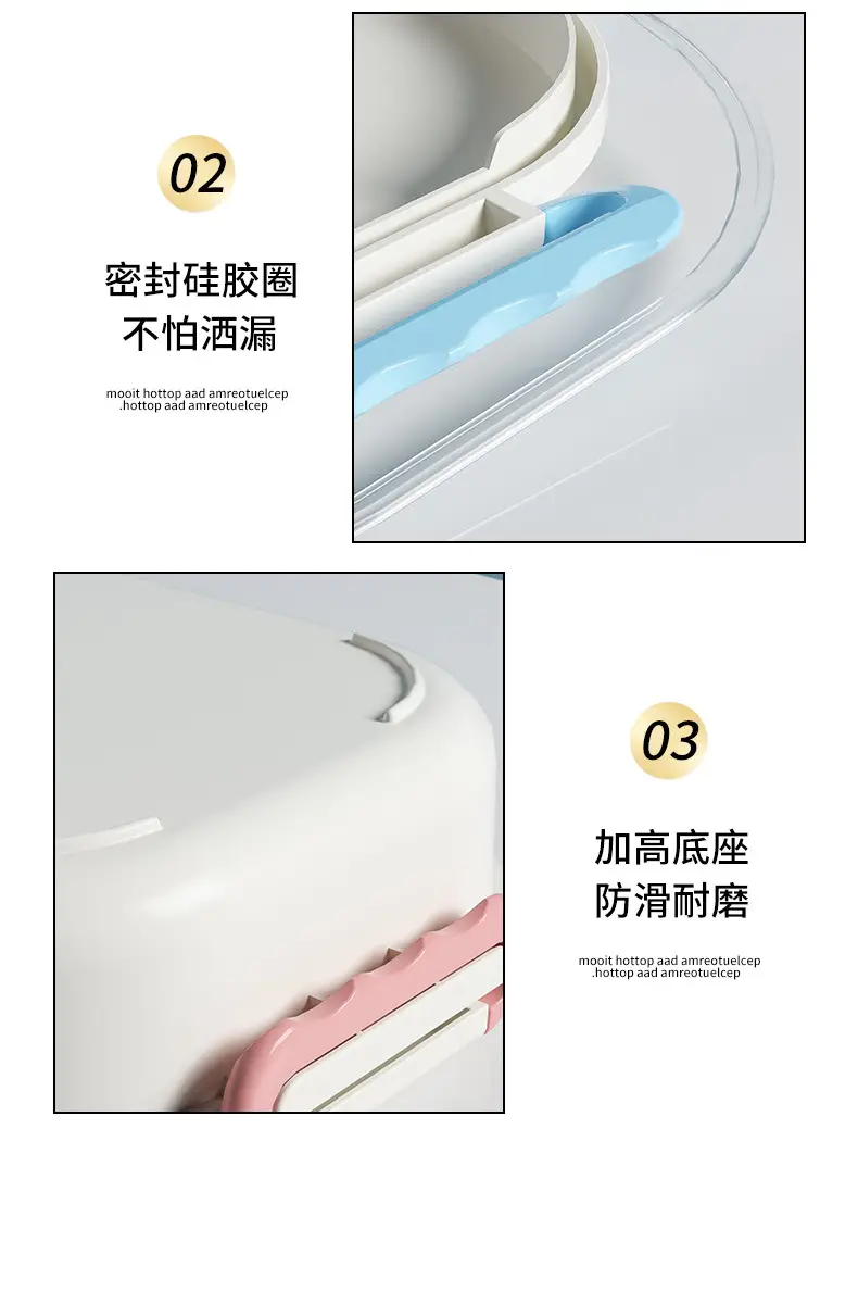Cartoon children's stainless steel compartment lunch box portable lunch box student office worker lunch box insulation box with tableware — feature 28