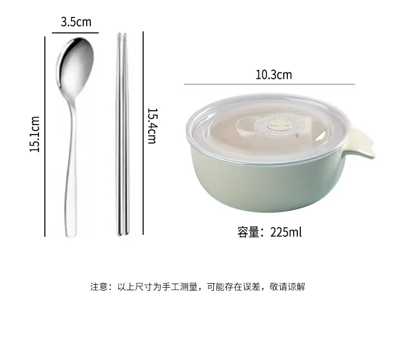 Cartoon children's stainless steel compartment lunch box portable lunch box student office worker lunch box insulation box with tableware — feature 3