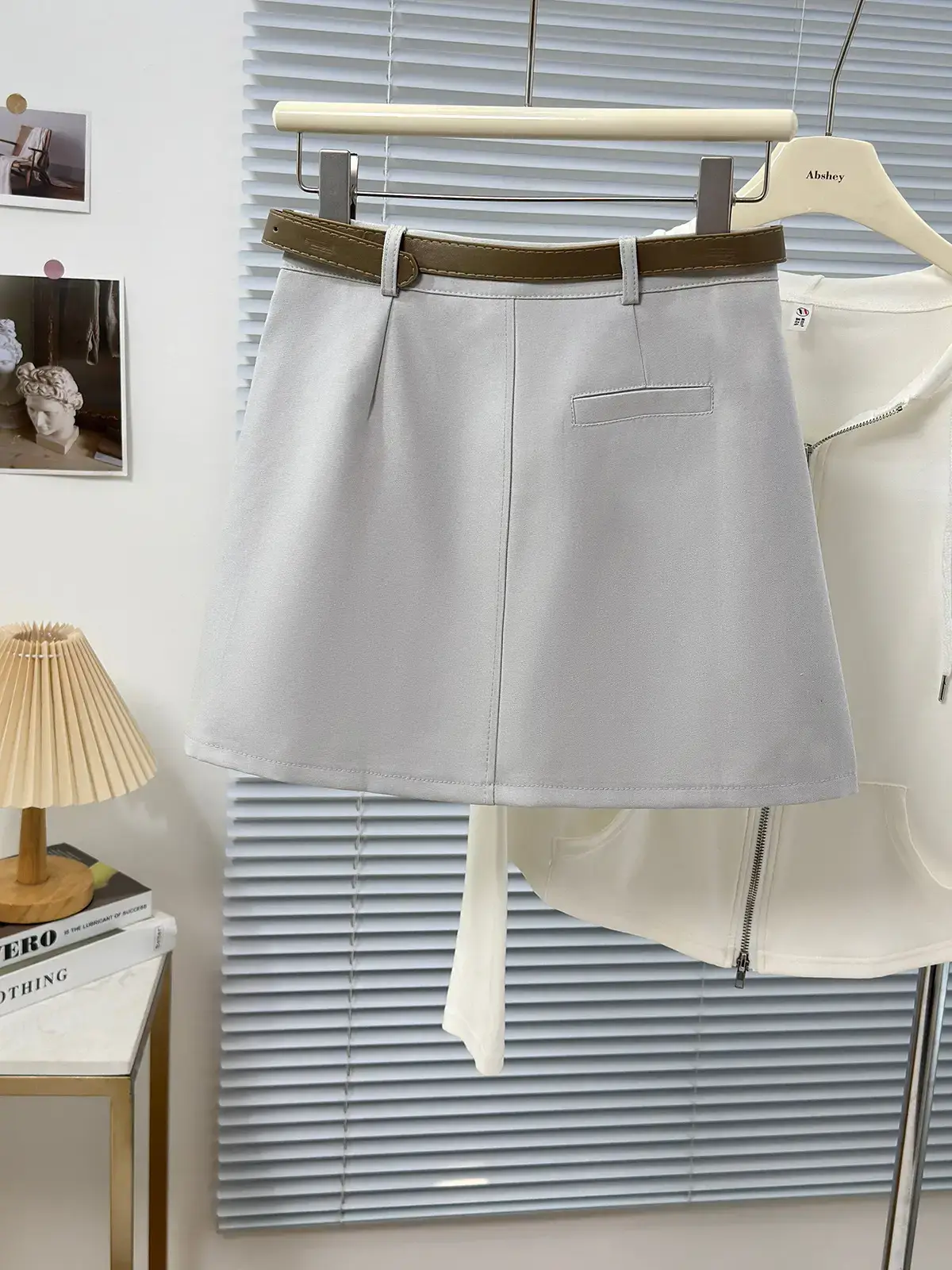 2025 Spring Summer Casual Short Skirt High Waist Slim Belted - Image 7