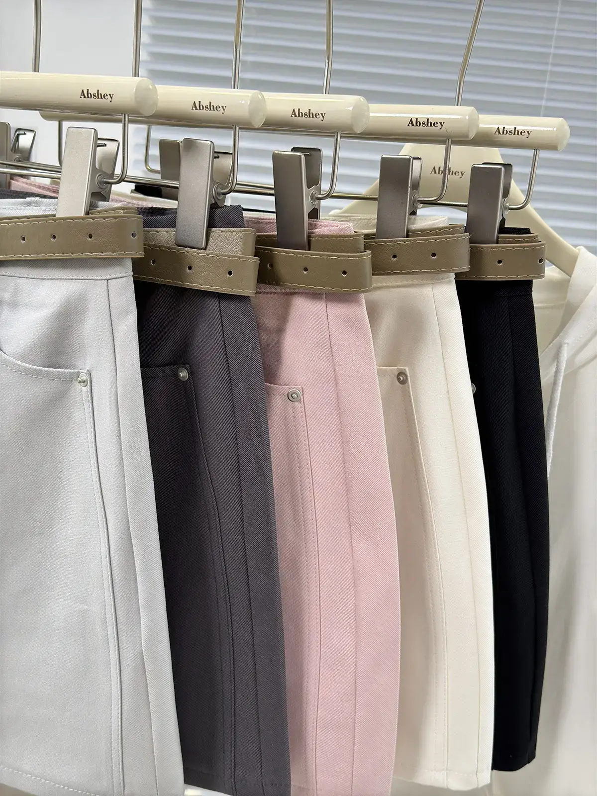 2025 Spring Summer Casual Short Skirt High Waist Slim Belted — feature 6