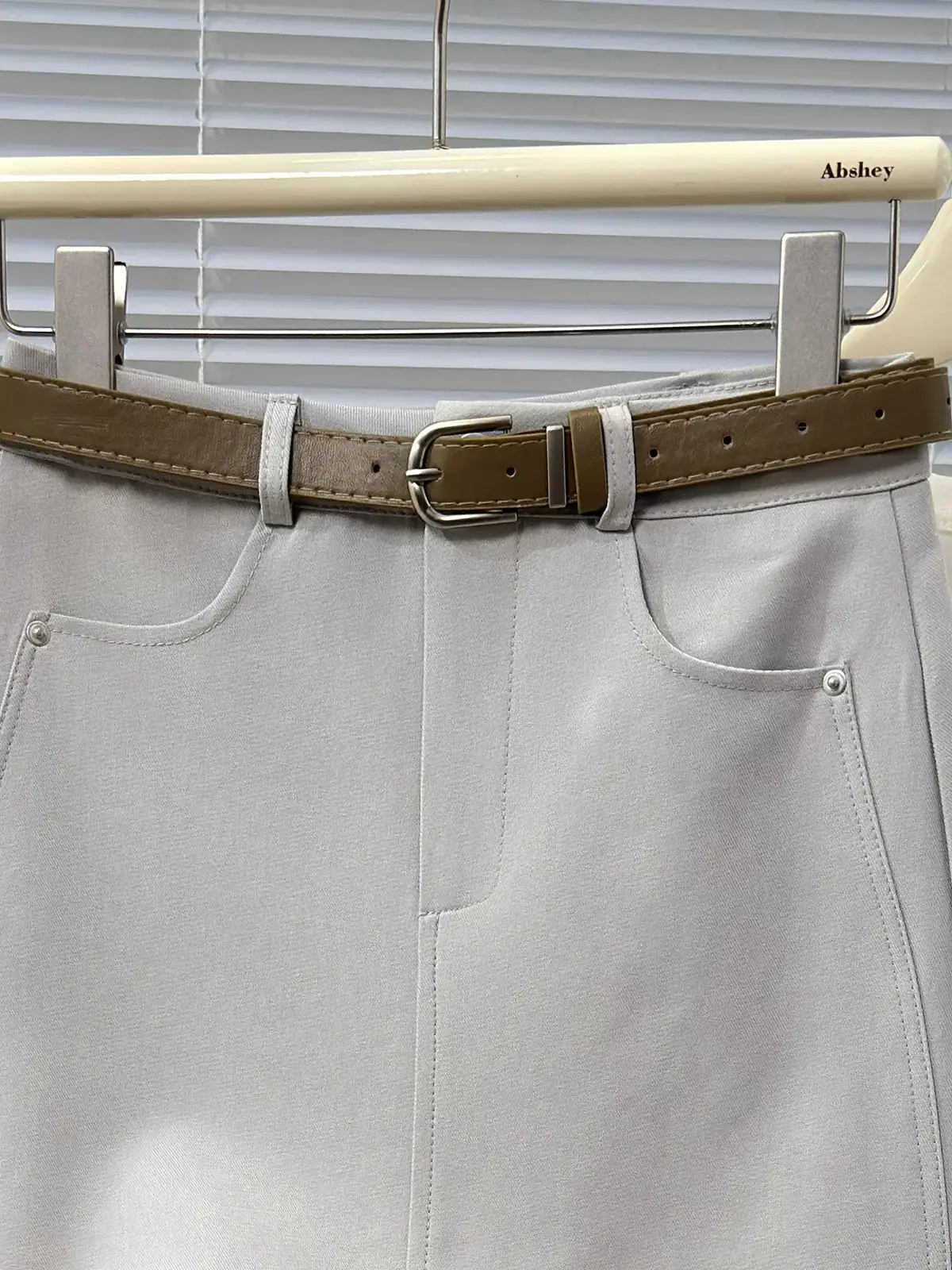 2025 Spring Summer Casual Short Skirt High Waist Slim Belted — feature 7