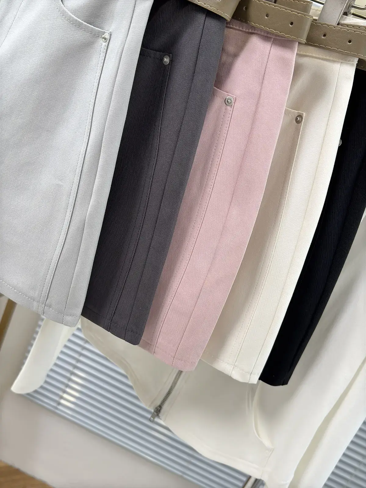 2025 Spring Summer Casual Short Skirt High Waist Slim Belted — feature 8