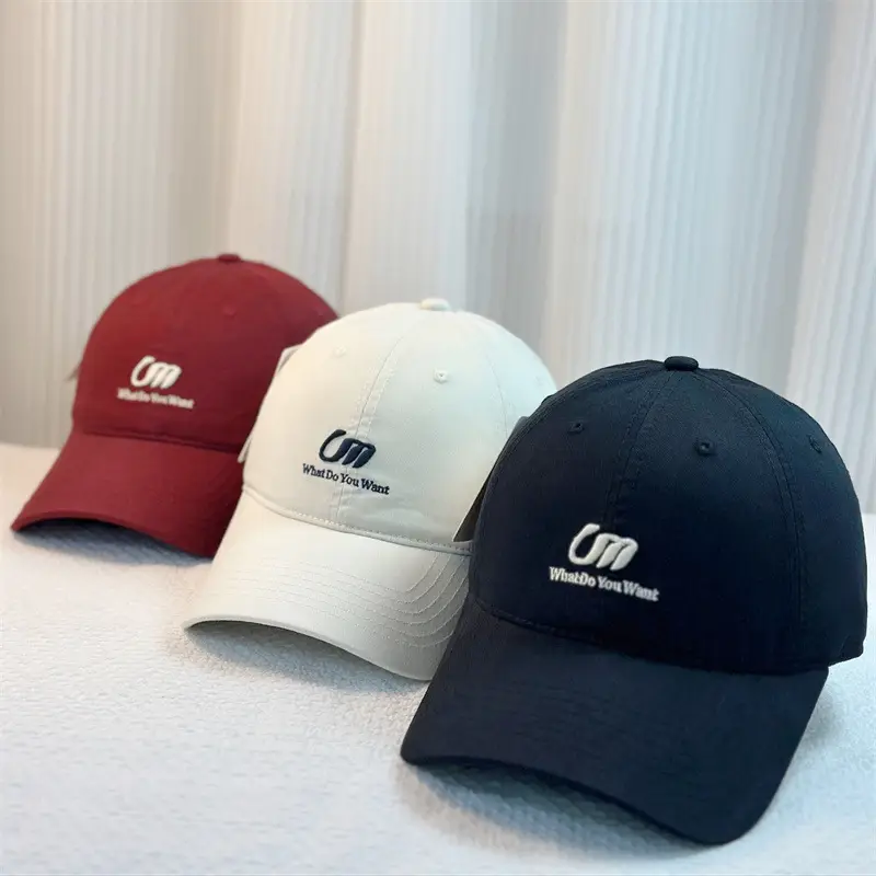 White Letter Embroidered Baseball Cap for Women Men
