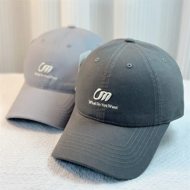 White Letter Embroidered Baseball Cap for Women Men