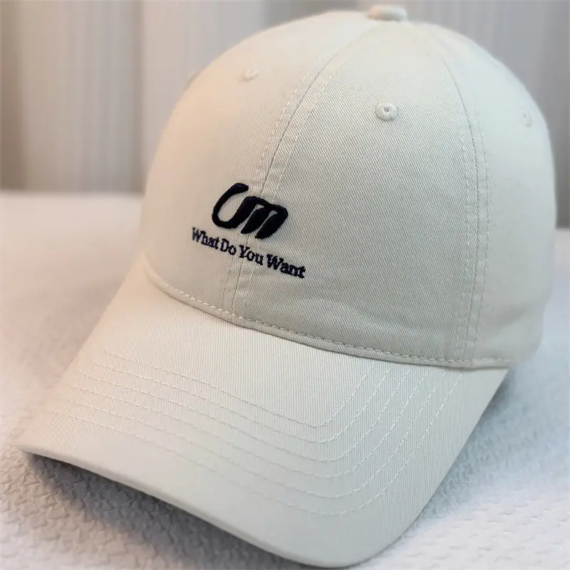 White Letter Embroidered Baseball Cap for Women Men
