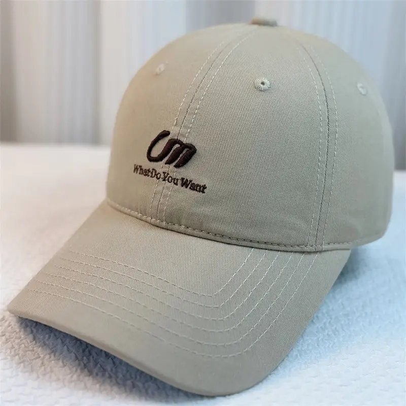 White Letter Embroidered Baseball Cap for Women Men
