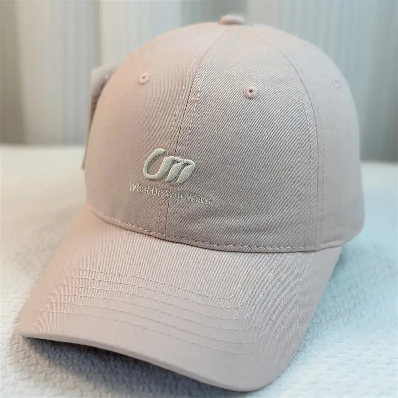 White Letter Embroidered Baseball Cap for Women Men