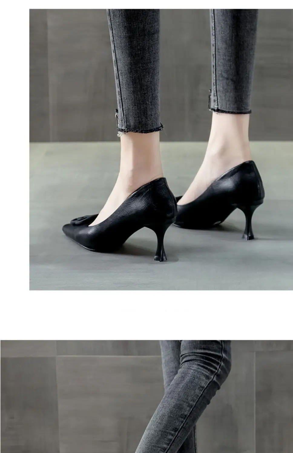 French Style Elegant High Heels Women's Stiletto-heeled Comfortable Fashion Shoes with Pointed Toe Square Buckle Shallow Tight Foot-free Spring and Autumn Single-layer Shoes — feature 3