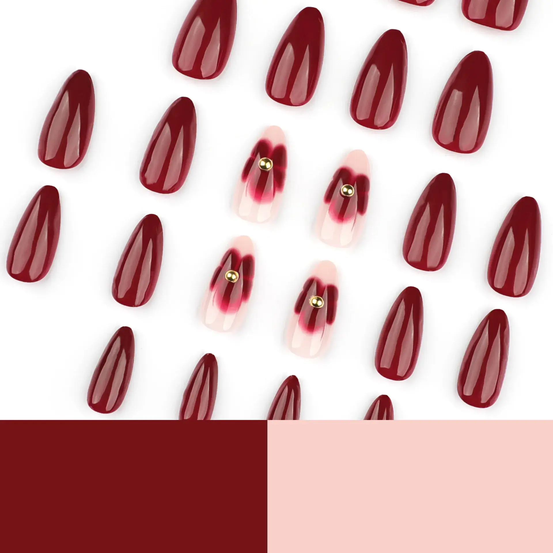 Simple Red Atmospheric Wearable Fake Nails Wholesale - Image 4