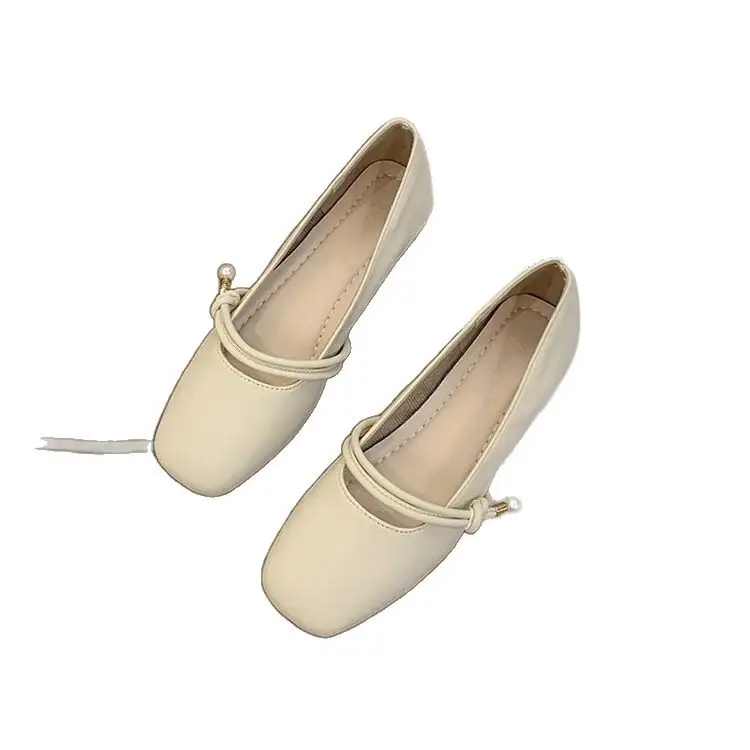 Mary Jane Fairy with Skirt Shallow Mouth Single-layer Shoes Women's 2025 Spring New Late Evening Style Gentle Flat Granny Pumps