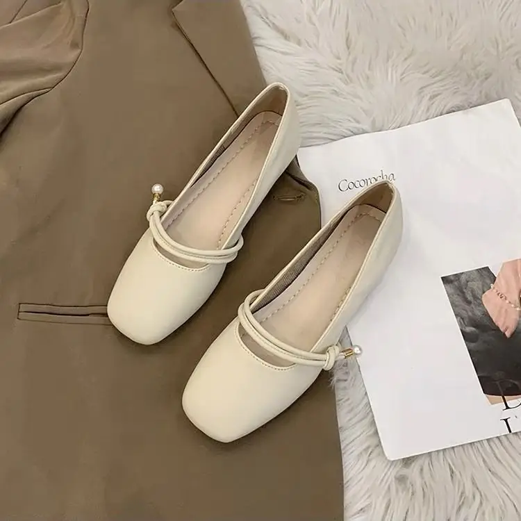 Mary Jane Fairy with Skirt Shallow Mouth Single-layer Shoes Women's 2025 Spring New Late Evening Style Gentle Flat Granny Pumps — feature 9