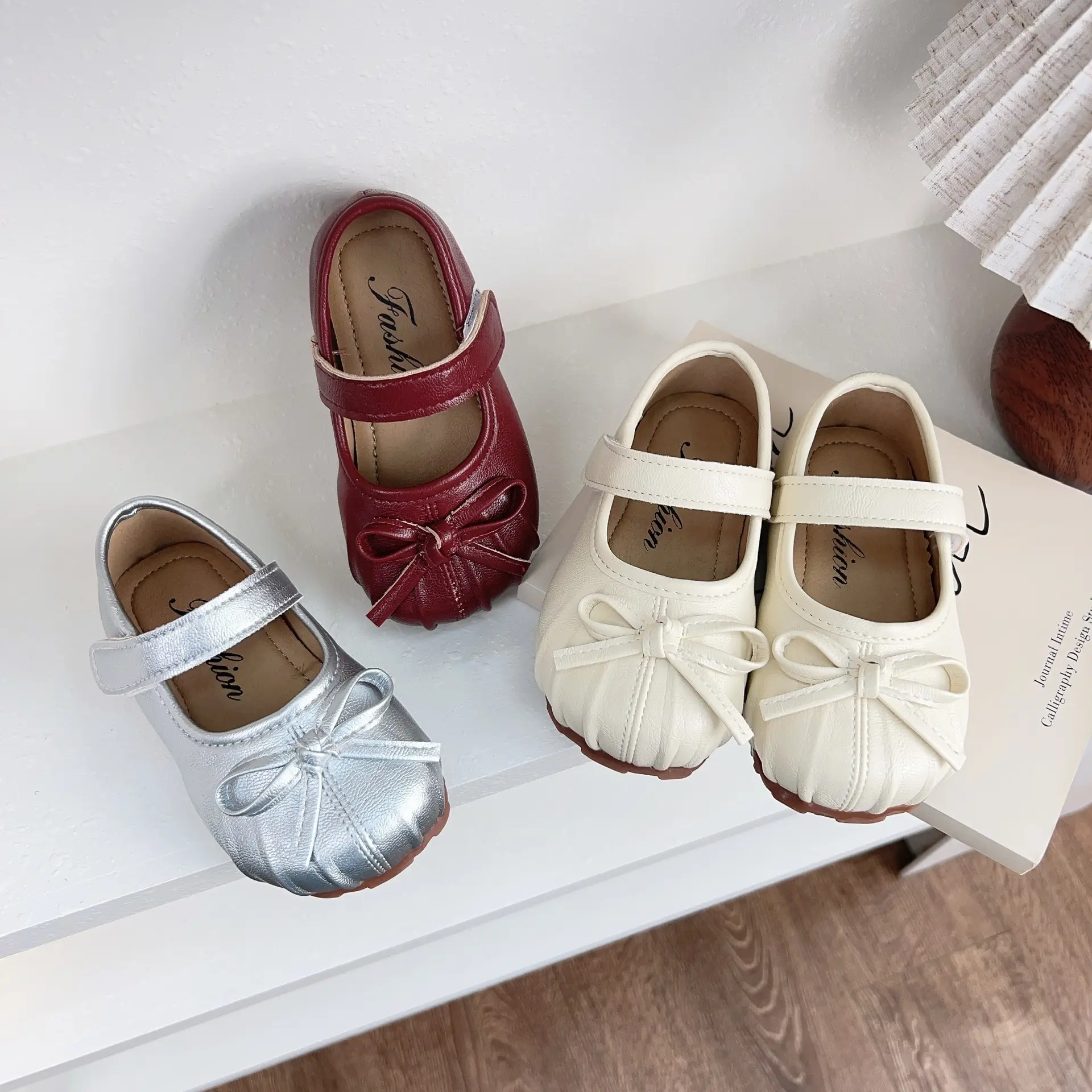 Women's Princess Bow Baby Shoes Red 1-3Yrs — feature 1