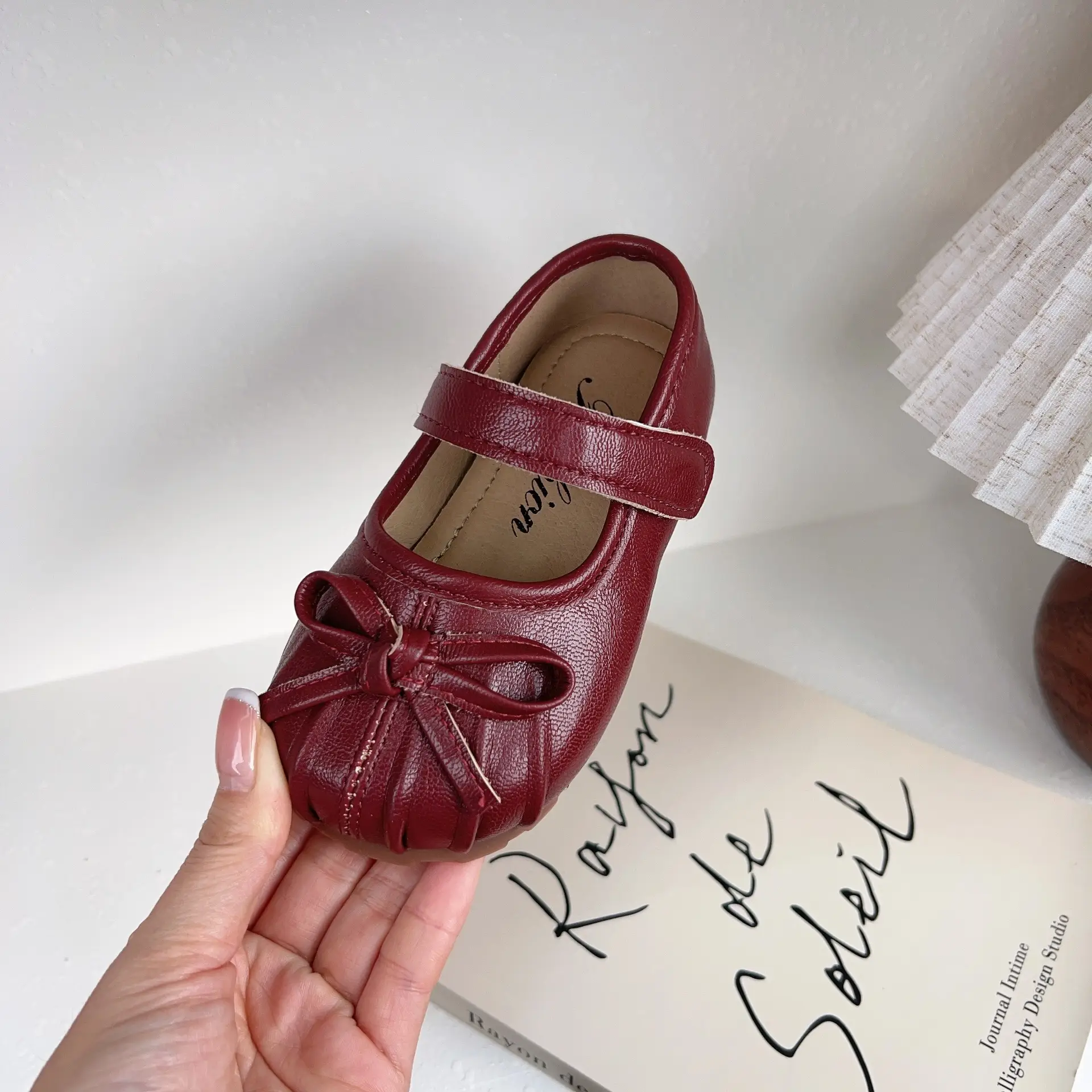 Women's Princess Bow Baby Shoes Red 1-3Yrs — feature 11