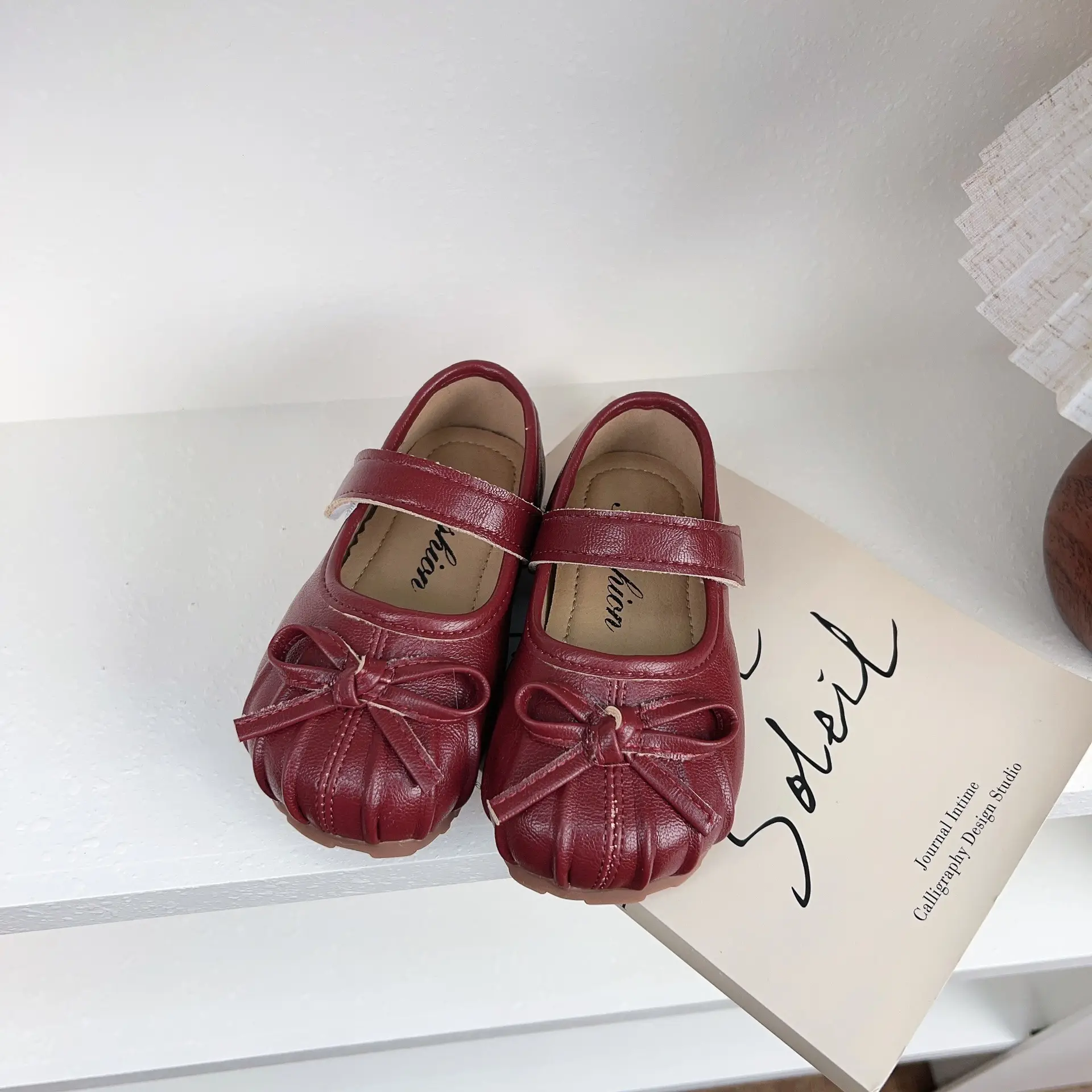 Women's Princess Bow Baby Shoes Red 1-3Yrs — feature 7