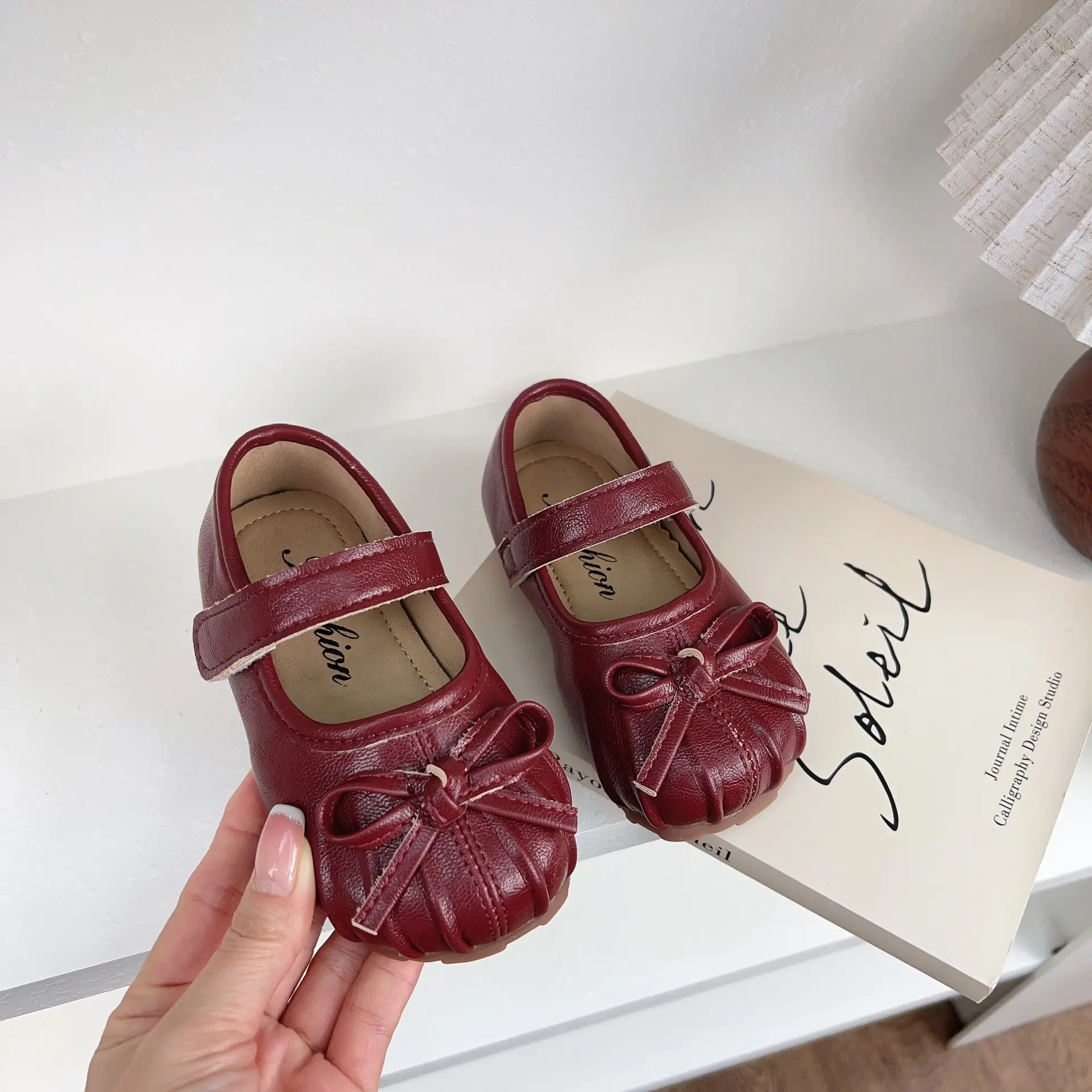 Women's Princess Bow Baby Shoes Red 1-3Yrs — feature 8