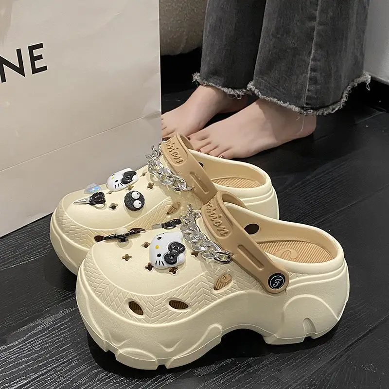 EVA Thick Bottom Cartoon Cute Cave Shoes Women's Spring and Summer Outwear 2025 New Style Small Toe Sandals - Image 2