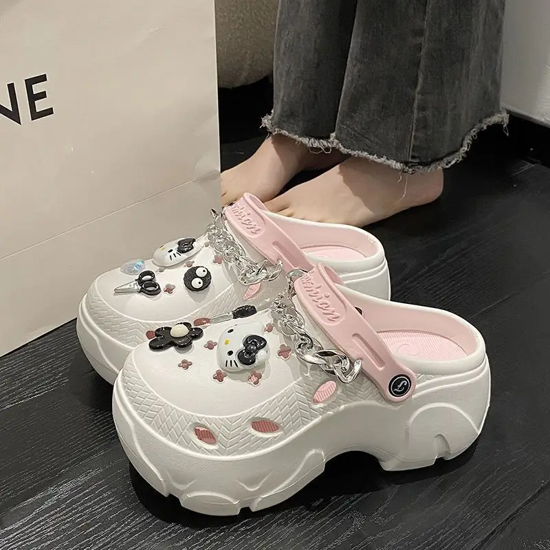EVA Thick Bottom Cartoon Cute Cave Shoes Women's Spring and Summer Outwear 2025 New Style Small Toe Sandals - Image 3