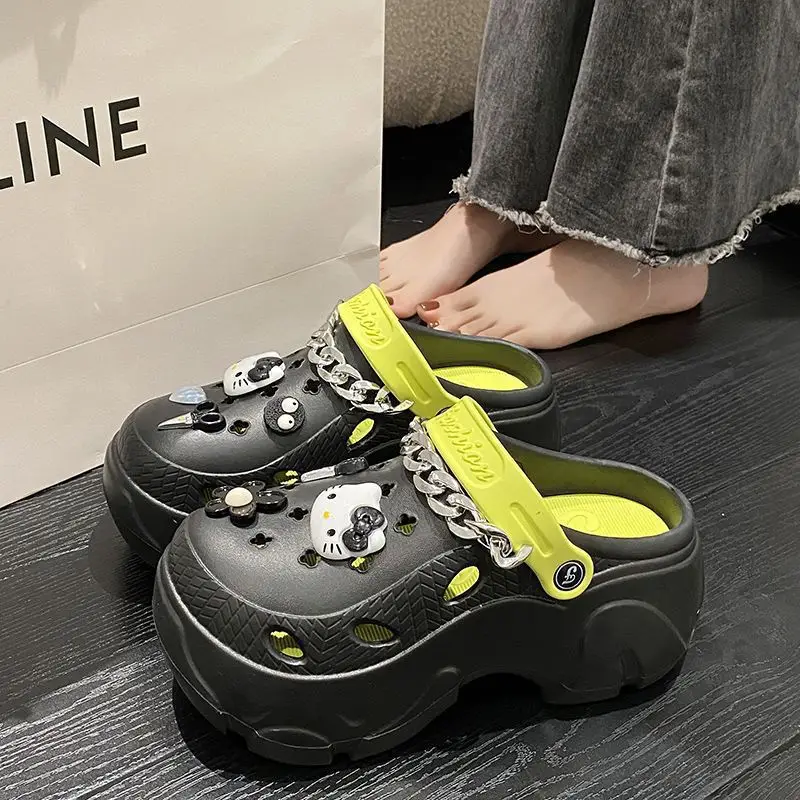 EVA Thick Bottom Cartoon Cute Cave Shoes Women's Spring and Summer Outwear 2025 New Style Small Toe Sandals - Image 4
