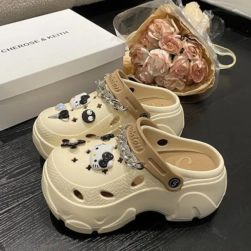 EVA Thick Bottom Cartoon Cute Cave Shoes Women's Spring and Summer Outwear 2025 New Style Small Toe Sandals - Image 5