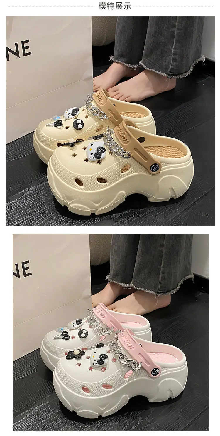 EVA Thick Bottom Cartoon Cute Cave Shoes Women's Spring and Summer Outwear 2025 New Style Small Toe Sandals — feature 14