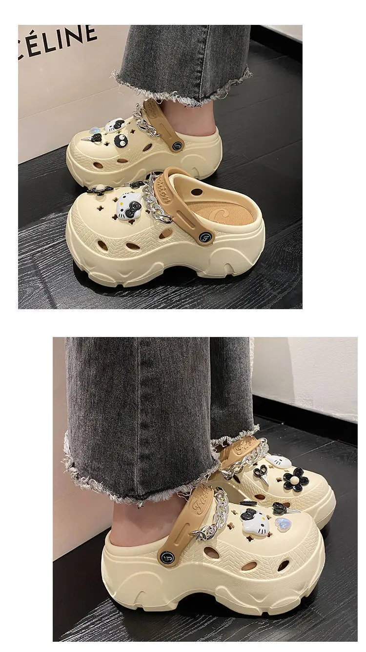 EVA Thick Bottom Cartoon Cute Cave Shoes Women's Spring and Summer Outwear 2025 New Style Small Toe Sandals — feature 17