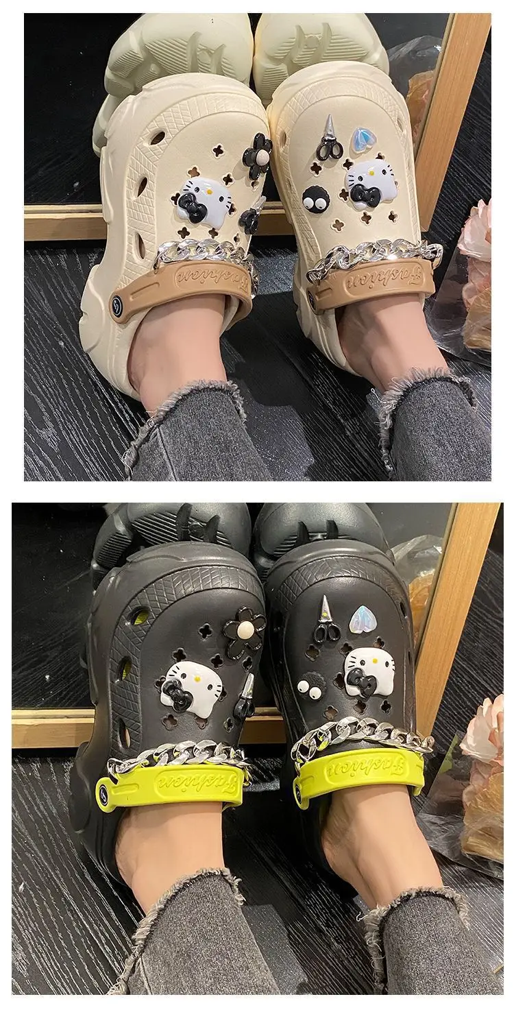 EVA Thick Bottom Cartoon Cute Cave Shoes Women's Spring and Summer Outwear 2025 New Style Small Toe Sandals — feature 21