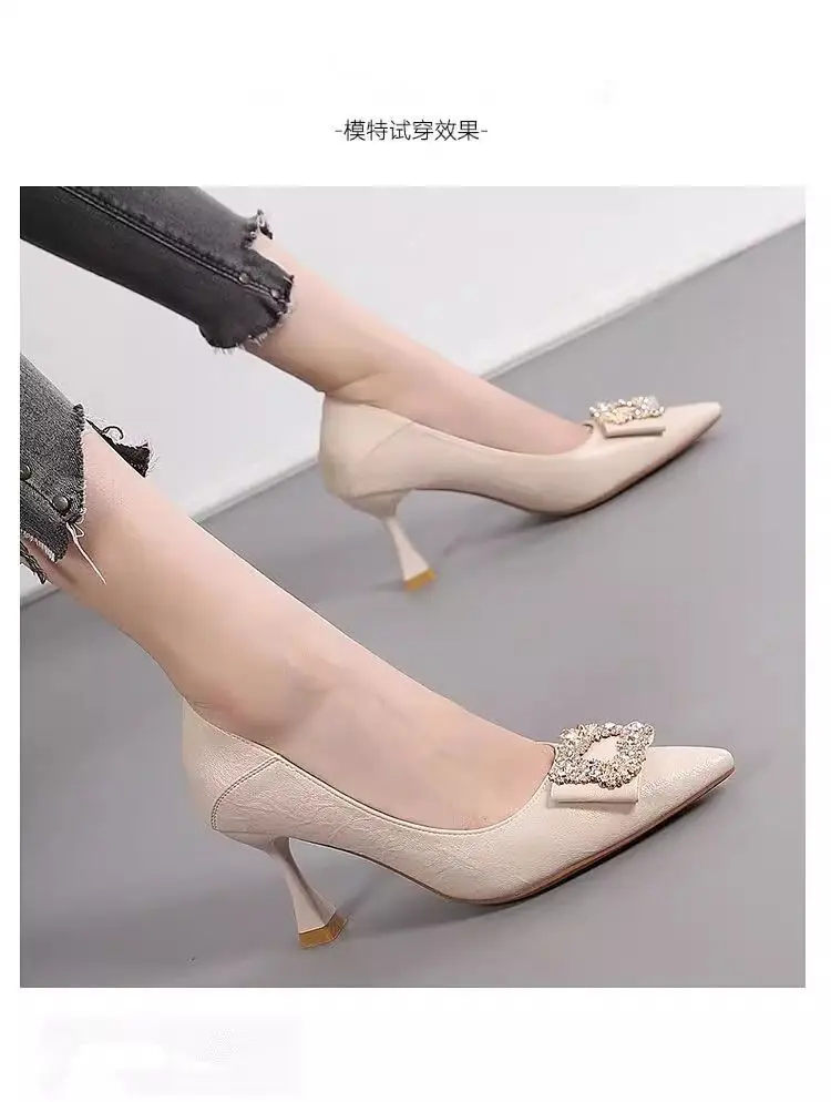 French Style Elegant High Heels Women's Spring and Autumn New Stiletto Heel Sexy Fashion All-match Pointed Toe Work Shoes Shallow Mouth Single-layer Shoes for Women — feature 15