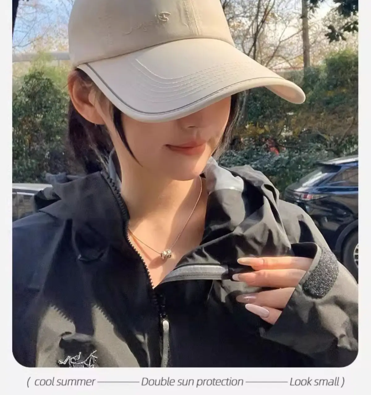 Women Sunscreen Cap UV50+ Quick Dry Light Gray — feature 26