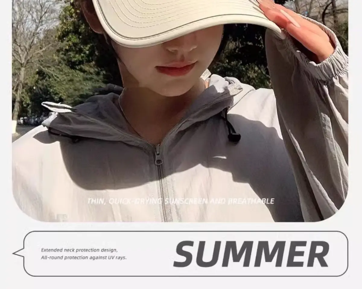 Women Sunscreen Cap UV50+ Quick Dry Light Gray — feature 28