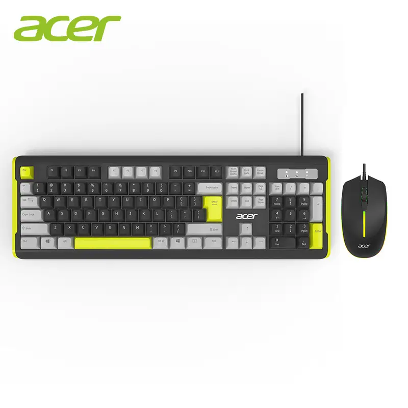Wholesale Wired Keyboard and Wireless Keyboard and Mouse Set with Ball Caps, Silent Typing, USB Interface, Plug and Play