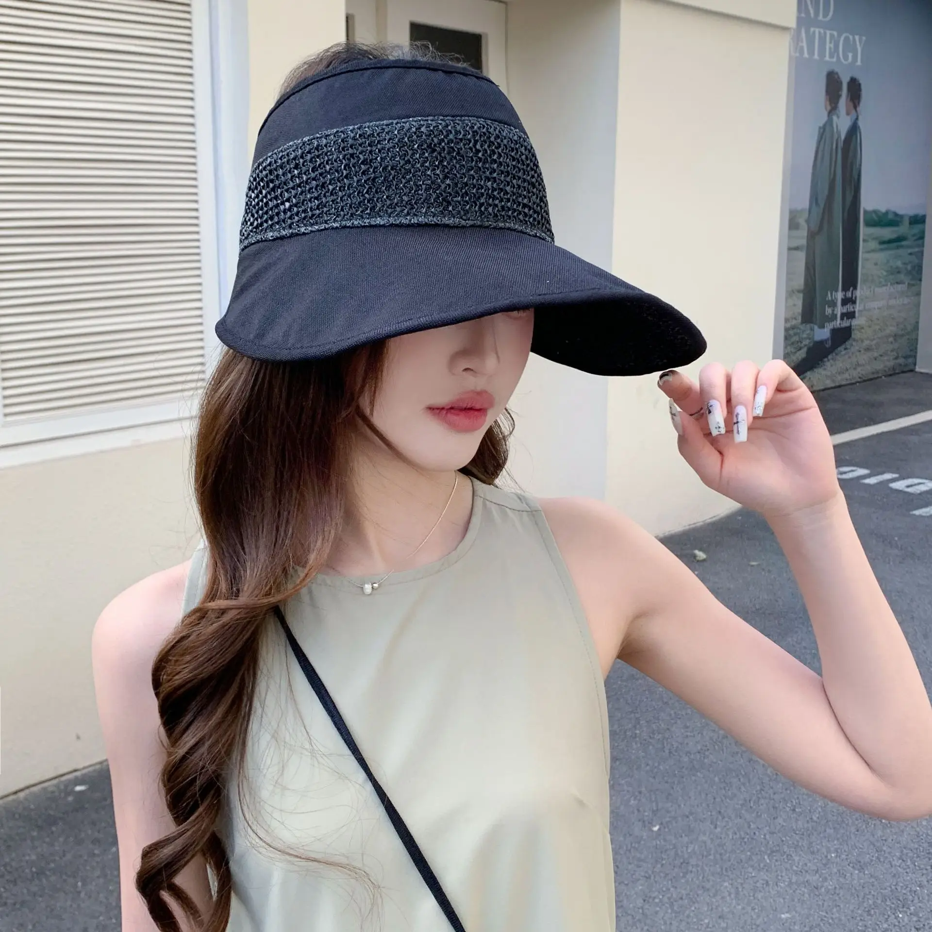 Women's Straw Hat with Bow for Summer Sunscreen — feature 10