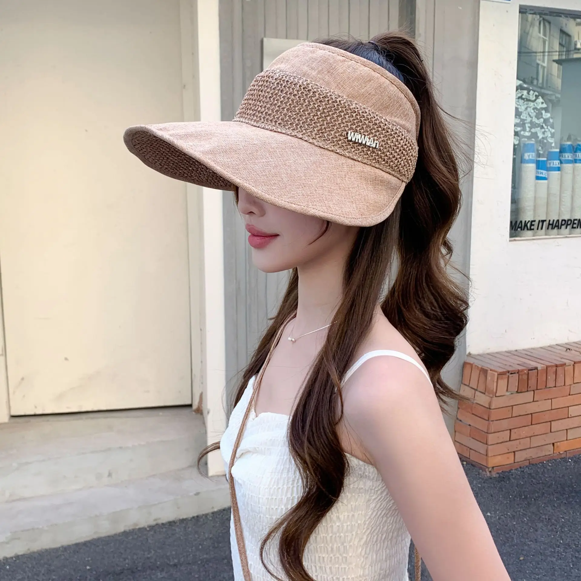 Women's Straw Hat with Bow for Summer Sunscreen — feature 5