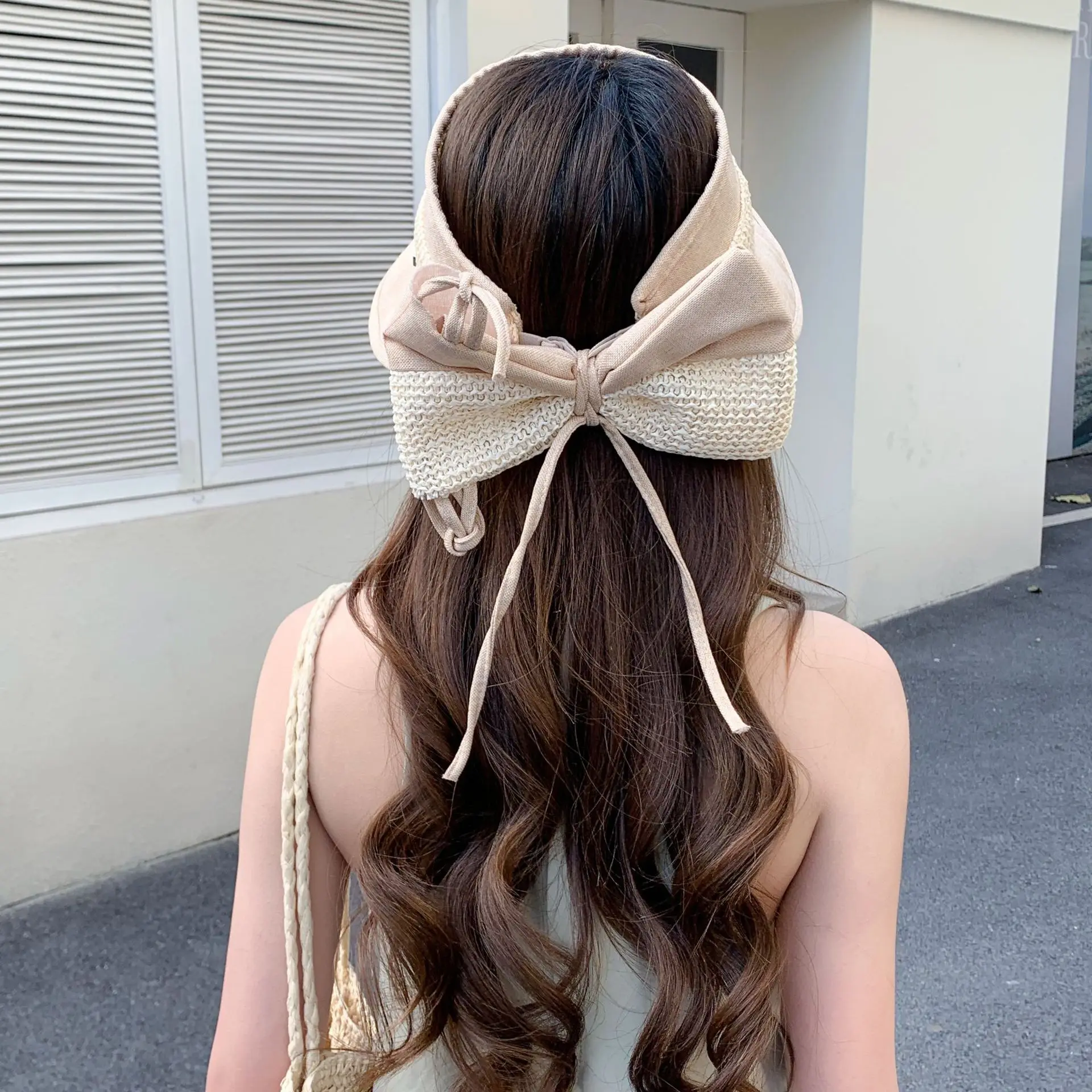 Women's Straw Hat with Bow for Summer Sunscreen — feature 7