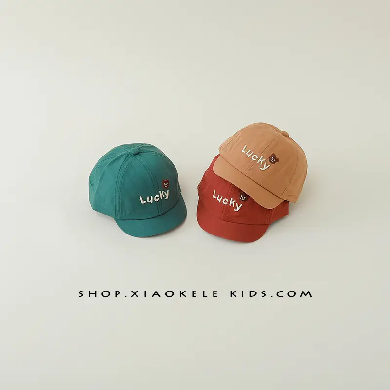 Baby Cap Bear Print Spring Autumn Sunshade Cap - Image 9